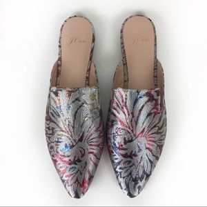 J. Crew Marina Slides Jacquard Fantasia Sz 9.5 NEW